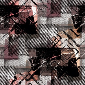Abstract grunge pattern. Coral, black, gray background.