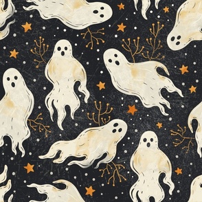 halloween ghosts with tiny stars Wb24 large scale