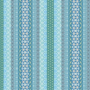 boho stripes vertical pool jade sky blue