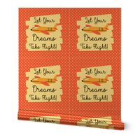 18x18 Panel Let Your Dreams Take Flight! Fly High Aviator Nursery Lovey or Pillow 