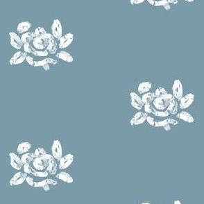 Simple White Roses and Light blue