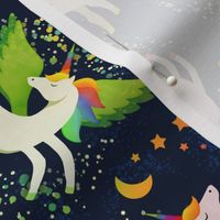 Joyful rainbow unicorn stars small