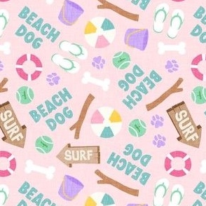 Beach Dog - pink - Summer Dogs - LAD24