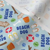 (small scale) Beach Dog - light blue - Summer Dogs - LAD24