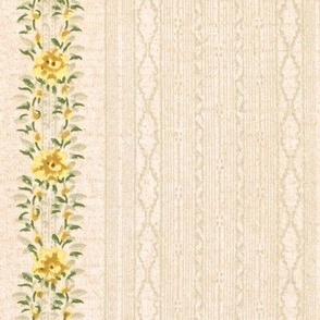 Floral stripes with filigree panels 