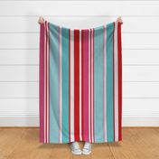 Bold Pink And Turquoise Color Play Stripes -large scale
