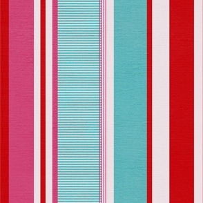 Bold Pink And Turquoise Color Play Stripes - medium scale
