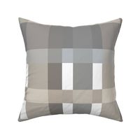 mid century modern abstract large neutral plaid tan gray brown white