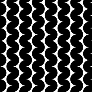 Retro Ripples - Black on White Vertical (medium)