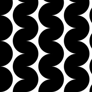 Retro Ripples - Black on White Vertical (large)