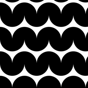 Retro Ripples - Black on White Horizontal (large)