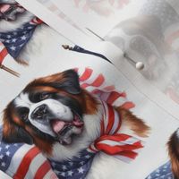 Saint Bernard American Flag USA