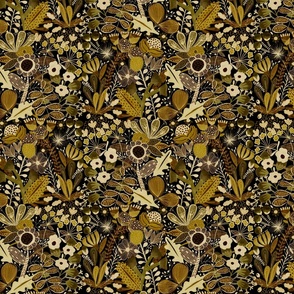 black-and-gold Boho Florals _ regular scale