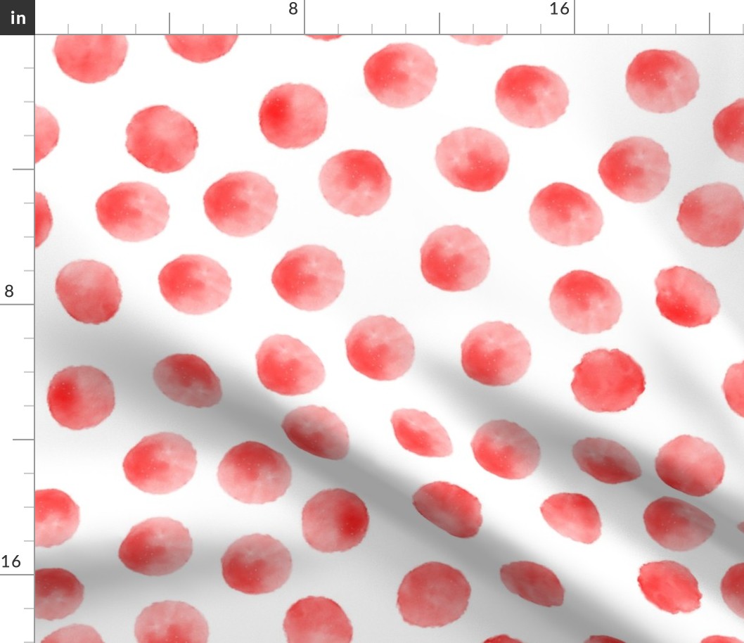 Patriotic Red watercolor polka dot- Large scale