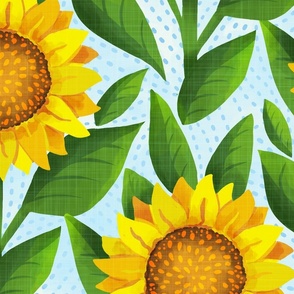 Sunflower fields light wallpaper scale