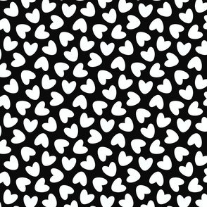 Haphazard Hearts - White on Black (medium)