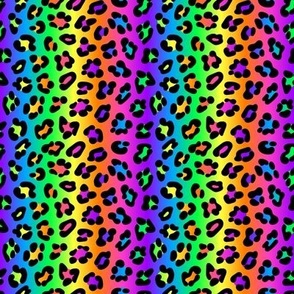 Neon Leopard - Small - Rainbow Gradient & Dark Classic Black- Florescent Fun