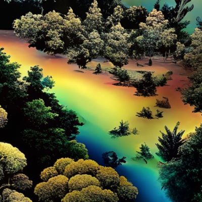 Black and Rainbow Toile de Jouy
