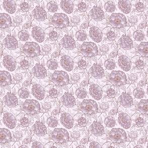 [Medium]Whimsical Peony Blossoms Paradise in monochromatic purple and plum
