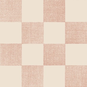 check weave - terracotta red_ very pale taupe 02 - hand drawn texture