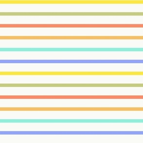 Medium | Colorful Thin Stripes on White Background