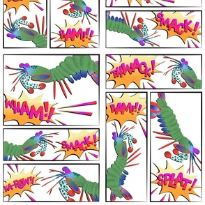 Punchy Peacock Mantis Shrimp Comic Panels - larger