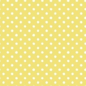 Small Handdrawn Dots - rainbow quilting collection - white on Buttercup yellow - Petal Signature Cotton Solids coordinate