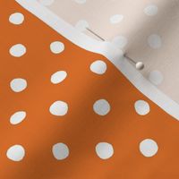 Medium Handdrawn Dots - rainbow quilting collection - white on Carrot orange - Petal Signature Cotton Solids coordinate