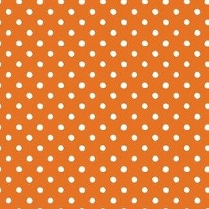 Small Handdrawn Dots - rainbow quilting collection - white on Carrot orange - Petal Signature Cotton Solids coordinate