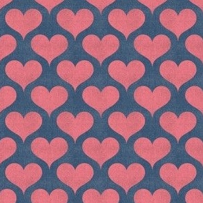 Denim Retro Hearts: Colorful 80’s Pattern - Red (S)