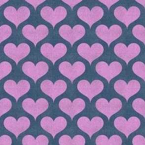 Denim Retro Hearts: Colorful 80’s Pattern - Lavender Pink (S)