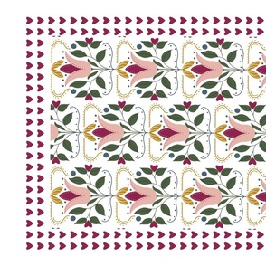 Art Nouveau Tulip Tapestry Tea Towel
