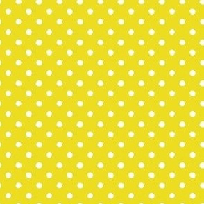 Small Handdrawn Dots - rainbow quilting collection - white on Lemon Lime yellow - Petal Signature Cotton Solids coordinate