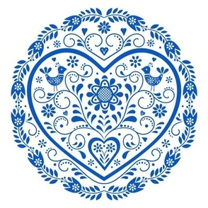 Scandinavian folk embroidery blue