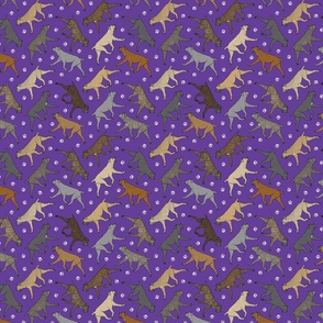 Tiny Trotting uncropped Cane Corso and paw prints - purple