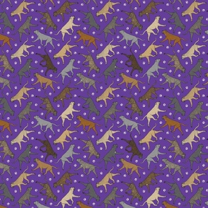 Tiny Trotting natural Cane Corso and paw prints - purple