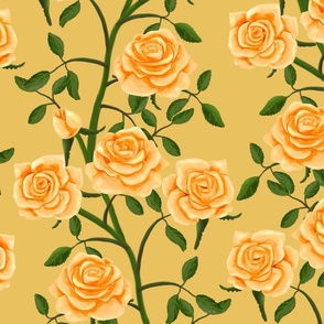 Gold Rose Wall on Old Gold