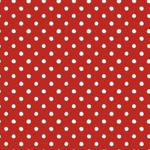 Small Handdrawn Dots - rainbow quilting collection - white on Poppy Red - Petal Signature Cotton Solids coordinate