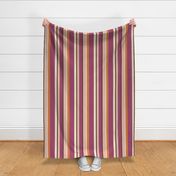 Large Scale // Solid Stripes in Purple, Pink, Orange, Brown and Cream