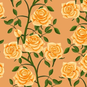 Gold Rose Wall on Beige