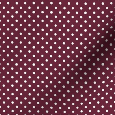 Small Handdrawn Dots - rainbow quilting collection - white on Wine Red - Petal Signature Cotton Solids coordinate