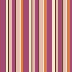 Small Scale // Solid Stripes in Purple, Pink, Orange, Brown and Cream