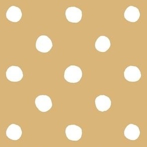 Large Handdrawn Dots - rainbow quilting collection - white on Honey (light brown) - Petal Signature Cotton Solids coordinate