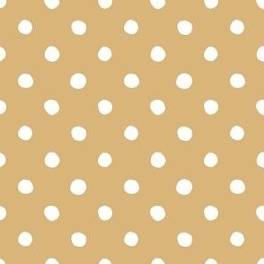 Medium Handdrawn Dots - rainbow quilting collection - white on Honey (light brown) - Petal Signature Cotton Solids coordinate