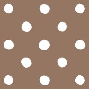 Large Handdrawn Dots - rainbow quilting collection - white on Mocha brown - Petal Signature Cotton Solids coordinate