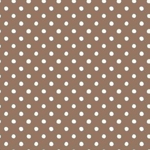 Small Handdrawn Dots - rainbow quilting collection - white on Mocha brown - Petal Signature Cotton Solids coordinate