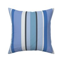 Larger Scale // Solid Stripes in shades of Blue, Gray and Off-White