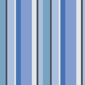 Medium Scale // Solid Stripes in shades of Blue, Gray and Off-White