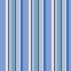 Smaller Scale // Solid Stripes in shades of Blue, Gray and Off-White