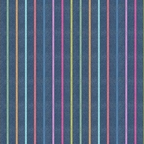 Denim Retro Pin Stripes - Multi (S)